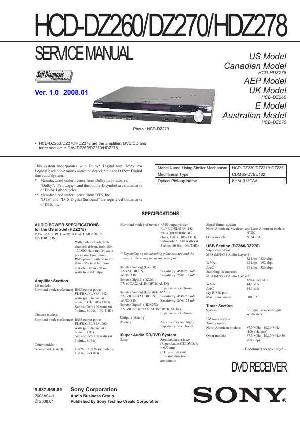 Сервисная инструкция Sony HCD-DZ260, HCD-DZ270, HCD-DZ278  ― Manual-Shop.ru