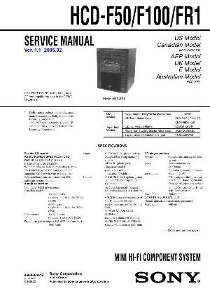 Сервисная инструкция Sony HCD-F50, HCD-F100, HCD-FR1  ― Manual-Shop.ru