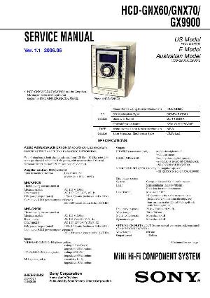 Сервисная инструкция Sony HCD-GNX60, HCD-GNX70, HCD-GX9900  ― Manual-Shop.ru