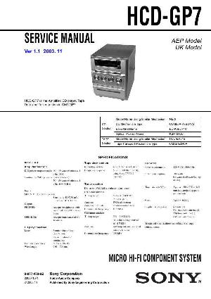 Сервисная инструкция Sony HCD-GP7  ― Manual-Shop.ru