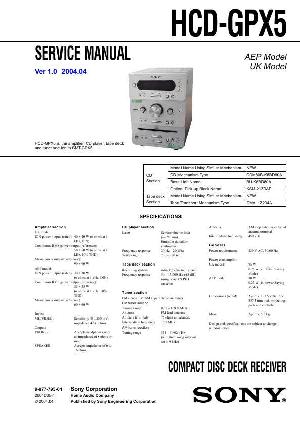 Сервисная инструкция Sony HCD-GPX5  ― Manual-Shop.ru