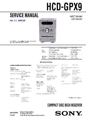 Сервисная инструкция Sony HCD-GPX9  ― Manual-Shop.ru
