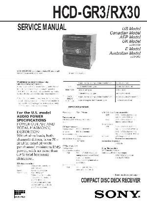 Сервисная инструкция Sony HCD-GR3, HCD-RX30  ― Manual-Shop.ru