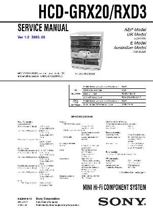 Сервисная инструкция Sony HCD-GRX20, HCD-RXD3 (MHC-GRX20/RXD3) ― Manual-Shop.ru