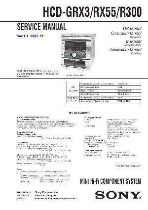 Сервисная инструкция Sony HCD-GRX3, HCD-RX55, HCD-R300 (MHC-GRX3/RX55/R300) ― Manual-Shop.ru