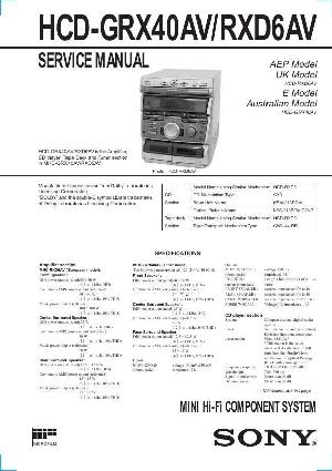 Сервисная инструкция Sony HCD-GRX40AV, HCD-RXD6AV (MHC-GRX40AV, MHC-RXD6AV) ― Manual-Shop.ru