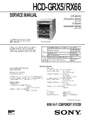 Сервисная инструкция Sony HCD-GRX5, HCD-RX66 (MHC-GRX5, MHC-RX66) ― Manual-Shop.ru