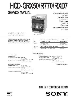 Сервисная инструкция Sony HCD-GRX50, HCD-R770, HCD-RXD7 (HMC-GRX50, HMC-R770, HMC-RXD7) ― Manual-Shop.ru