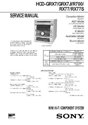 Сервисная инструкция Sony HCD-GRX7, HCD-GRX7J, HCD-R700, HCD-RX77, HCD-RX77S (MHC-GRX7, MHC-GRX7J, MHC-R700, MHC-RX77, MHC-RX77S) ― Manual-Shop.ru