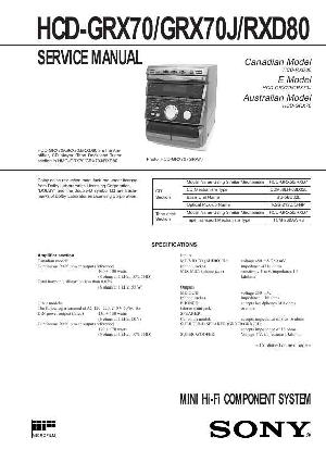 Сервисная инструкция Sony HCD-GRX70, HCD-GRX70J, HCD-RXD80 (HMC-GRX70, HMC-GRX70J, HMC-RXD80) ― Manual-Shop.ru