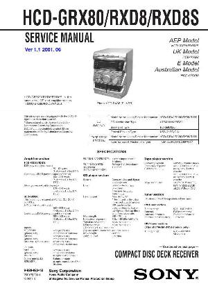 Сервисная инструкция Sony HCD-GRX80, HCD-RXD8, HCD-RXD8S (MHC-GRX80, MHC-RXD8S) ― Manual-Shop.ru