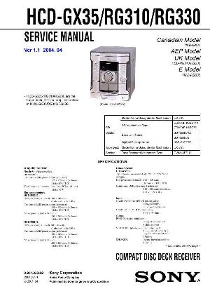 Сервисная инструкция Sony HCD-GX35, HCD-RG310, HCD-RG330  ― Manual-Shop.ru