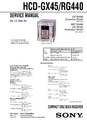 Сервисная инструкция Sony HCD-GX45, HCD-RG440  ― Manual-Shop.ru