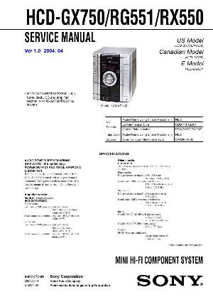 Сервисная инструкция Sony HCD-GX750, HCD-RG551, HCD-RX550  ― Manual-Shop.ru