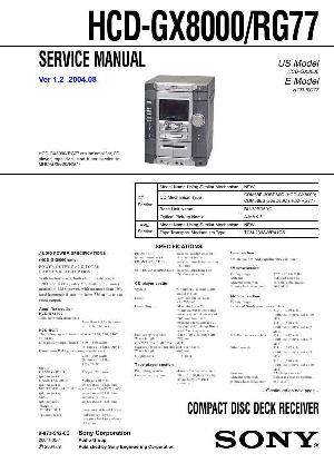Сервисная инструкция Sony HCD-GX8000, HCD-RG77 (MHC-GX8000, MHC-RG77) ― Manual-Shop.ru