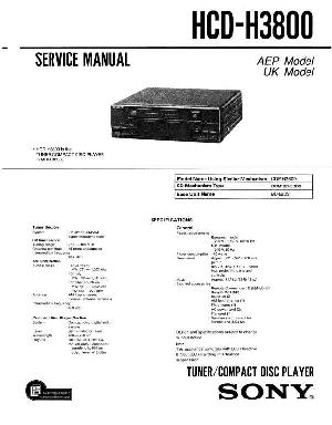 Сервисная инструкция Sony HCD-H3800 ― Manual-Shop.ru