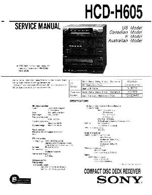 Сервисная инструкция Sony HCD-H605  ― Manual-Shop.ru