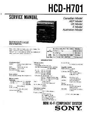 Сервисная инструкция Sony HCD-H701  ― Manual-Shop.ru