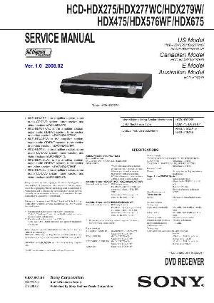 Сервисная инструкция Sony HCD-HDX275 ― Manual-Shop.ru