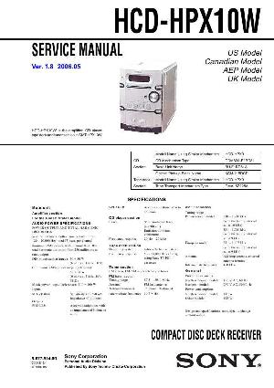 Сервисная инструкция Sony HCD-HPX10W  ― Manual-Shop.ru