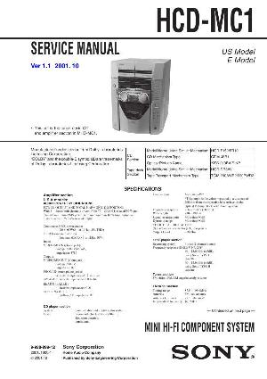 Сервисная инструкция Sony HCD-MC1 (MHC-MC1) ― Manual-Shop.ru