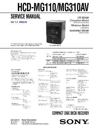 Сервисная инструкция Sony HCD-MG110, HCD-MG310AV (MHC-MG110, MHC-MG310AV) ― Manual-Shop.ru