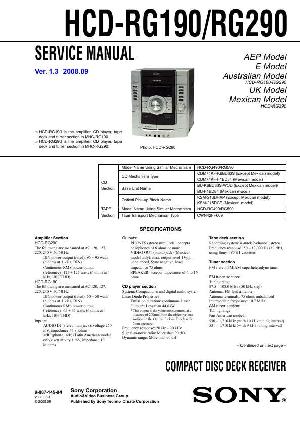 Сервисная инструкция Sony HCD-RG190, HCD-RG290  ― Manual-Shop.ru