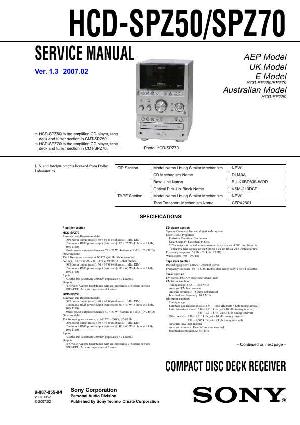 Сервисная инструкция Sony HCD-SPZ50, HCD-SPZ70 ― Manual-Shop.ru