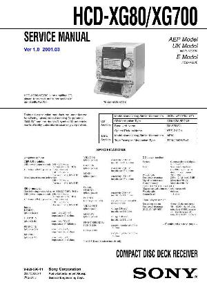 Сервисная инструкция Sony HCD-XG80, HCD-XG700 ― Manual-Shop.ru