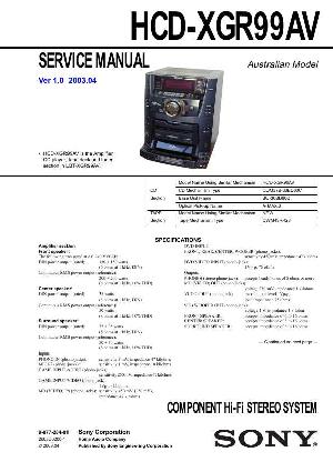 Сервисная инструкция Sony HCD-XGR99AV  ― Manual-Shop.ru