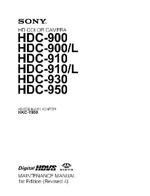 Сервисная инструкция Sony HDC-900, HDC-910, HDC-930, HDC-950 ― Manual-Shop.ru