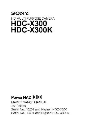 Сервисная инструкция Sony HDC-X300 ― Manual-Shop.ru