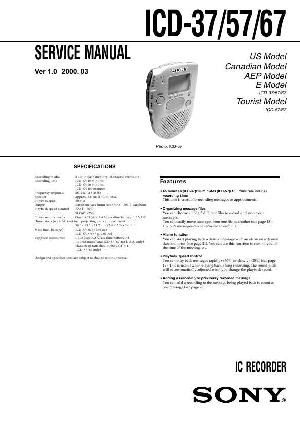 Сервисная инструкция Sony ICD-37, ICD-57, ICD-67 ― Manual-Shop.ru