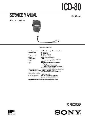 Сервисная инструкция Sony ICD-80 ― Manual-Shop.ru