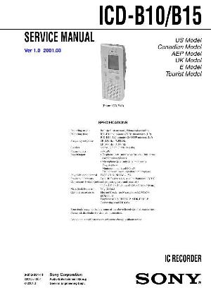 Сервисная инструкция Sony ICD-B10, ICD-B15 ― Manual-Shop.ru