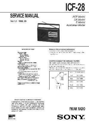 Сервисная инструкция Sony ICF-28 ― Manual-Shop.ru