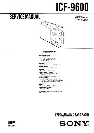 Сервисная инструкция Sony ICF-9600 ― Manual-Shop.ru