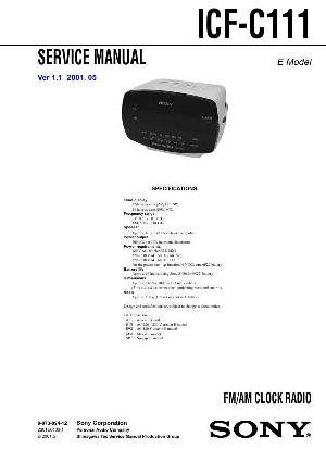 Сервисная инструкция Sony ICF-C111  ― Manual-Shop.ru