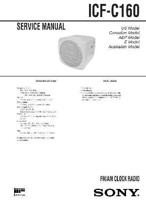 Сервисная инструкция Sony ICF-C160 ― Manual-Shop.ru