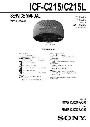 Сервисная инструкция Sony ICF-C215, ICF-C215L ― Manual-Shop.ru