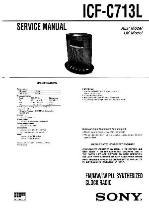 Сервисная инструкция Sony ICF-C713L ― Manual-Shop.ru