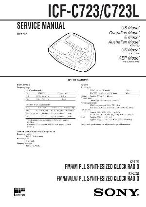 Сервисная инструкция Sony ICF-C723, ICF-C723L ― Manual-Shop.ru