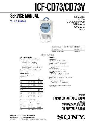 Сервисная инструкция Sony ICF-CD73, ICF-CD73V ― Manual-Shop.ru