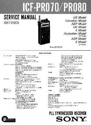 Сервисная инструкция Sony ICF-PRO70, ICF-PRO80  ― Manual-Shop.ru