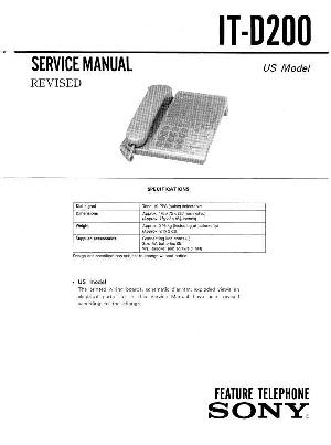 Сервисная инструкция Sony IT-D200 ― Manual-Shop.ru
