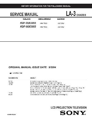 Сервисная инструкция Sony KDF-55XS955, KDF-60XS955, LA-3 chassis ― Manual-Shop.ru