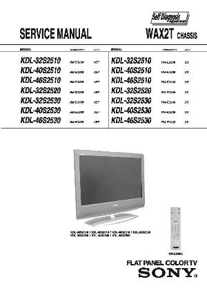 Сервисная инструкция Sony KDL-32S2510, KDL-32S2520, KDL-32S2530, WAX2T  ― Manual-Shop.ru