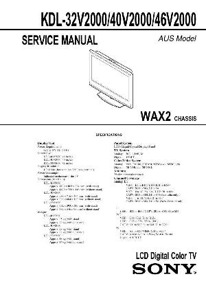 Сервисная инструкция Sony KDL-32V2000, KDL-40V2000, KDL-46V2000, WAX2-chassis ― Manual-Shop.ru