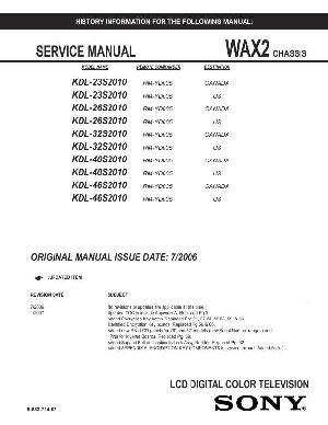 Сервисная инструкция Sony KDL-40S2010, KDL-46S2010, WAX2  ― Manual-Shop.ru