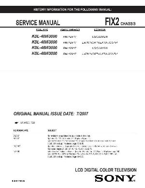 Service manual Sony KDL-40W3000, KDL-46W3000, FIX2 шасси ― Manual-Shop.ru